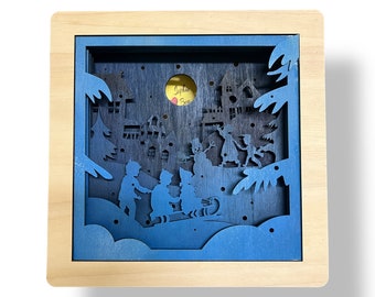 Laser file Christmas snow lamp