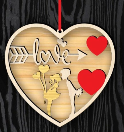 Decorazione da appendere a forma di cuore in acrilico a