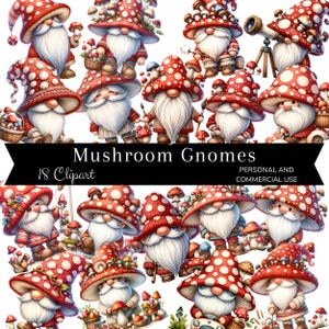 Clipart nain champignon, graphique champignon vénéneux, sublimation, téléchargement numérique, fond Transparent PNG, toboggan aquatique, usage Commercial