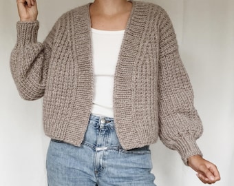 1960s BRENT Wool Mohair Zip-up Cardigan | Medium | MONTGOMERY WARD