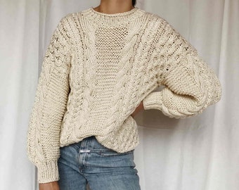 Knitting instructions - cable knit sweater - German - PDF instructions - digital download - instructions for knitting sweaters - cable pattern knitting instructions