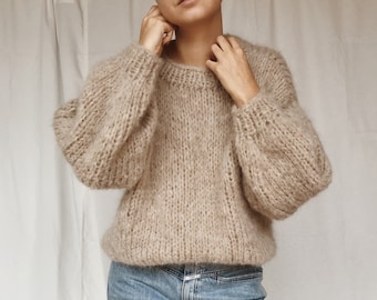 Strickanleitung Grobstrick Pullover - DEUTSCH - Der Softie Sweater - PDF Anleitung - digitaler Download