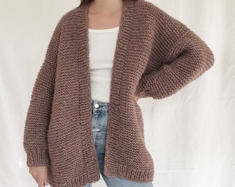 Patron tricot Cardigan long - ANGLAIS - Le Cardigan KORI - PDF - téléchargement numérique