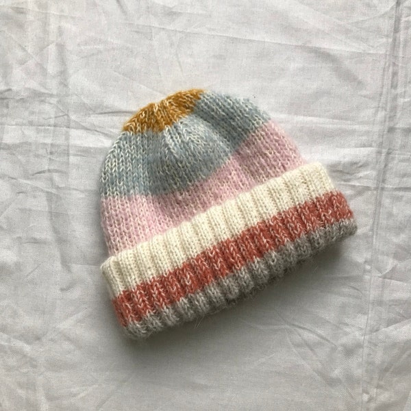 Knitting instructions beanie - Stripey beanie - German - PDF instructions - digital download