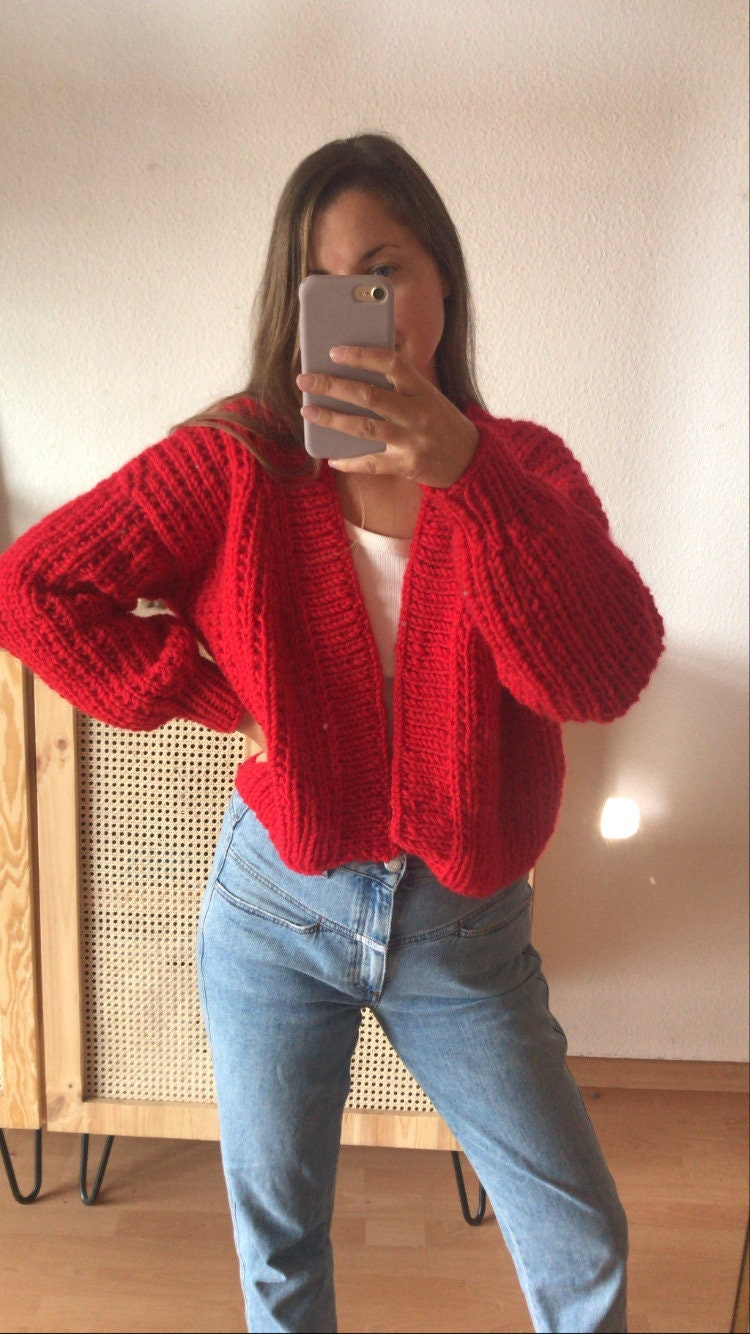 Handknit TOASTY MOHAIR SWEATER Cardigan M L B3 - Etsy
