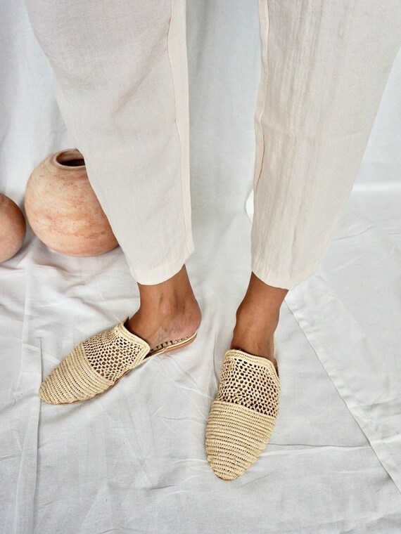 Handmade Raffia Slipper Babouche Rabat Mules Vegan -  Finland