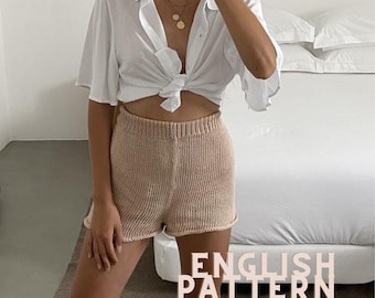 Knit Shorts Pattern PDF | Summer Knit Shorts | Easy Lounge Shorts Knitting Pattern | Soft Minimal Shorts | Basic Shorts Knitting Pattern