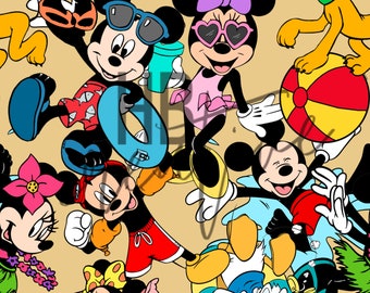 100/% Quilt Shop Cotton Fabric on black background Happy Halloween Tossed Springs Creative Disney Mickey and Minnie Mouse and the Gang