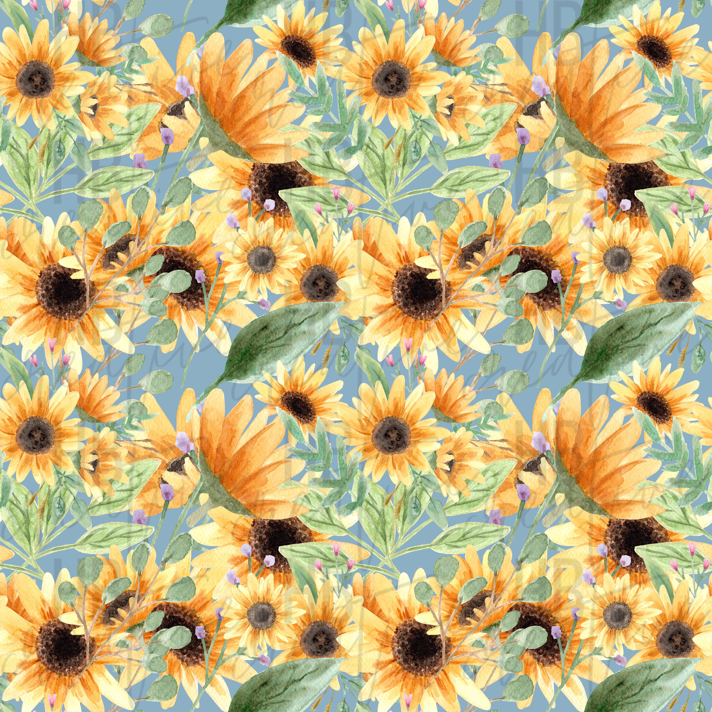 Watercolor Sunflower Digital Seamless Design - Etsy