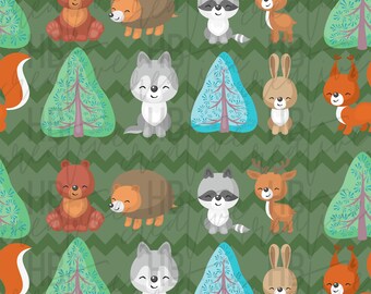 Nature Animals and Trees Digital Seamless Graphic