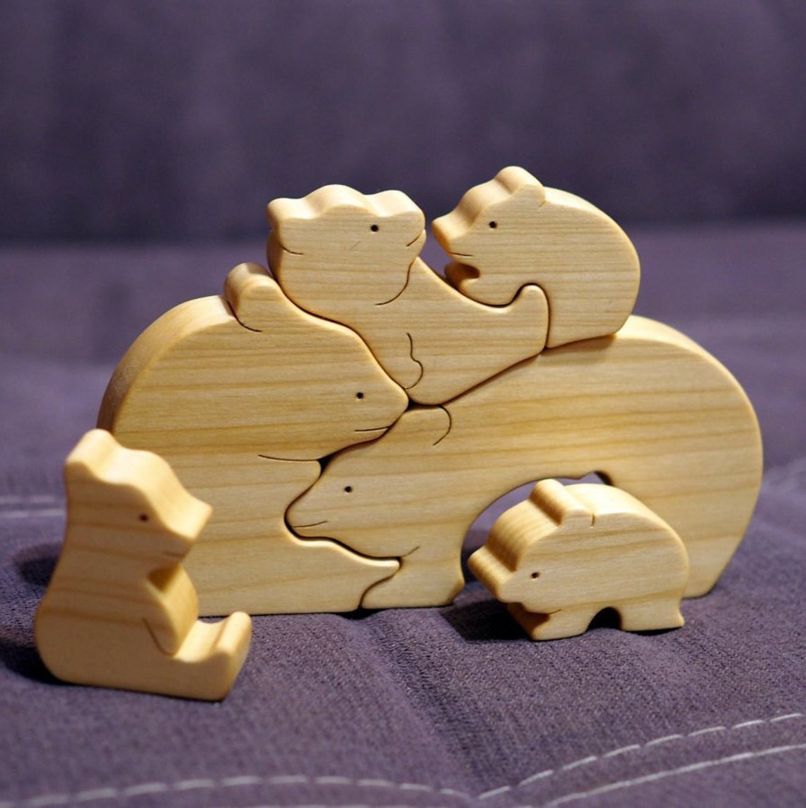Easter kids gifts Wooden puzzle bears wood figures bear Etsy