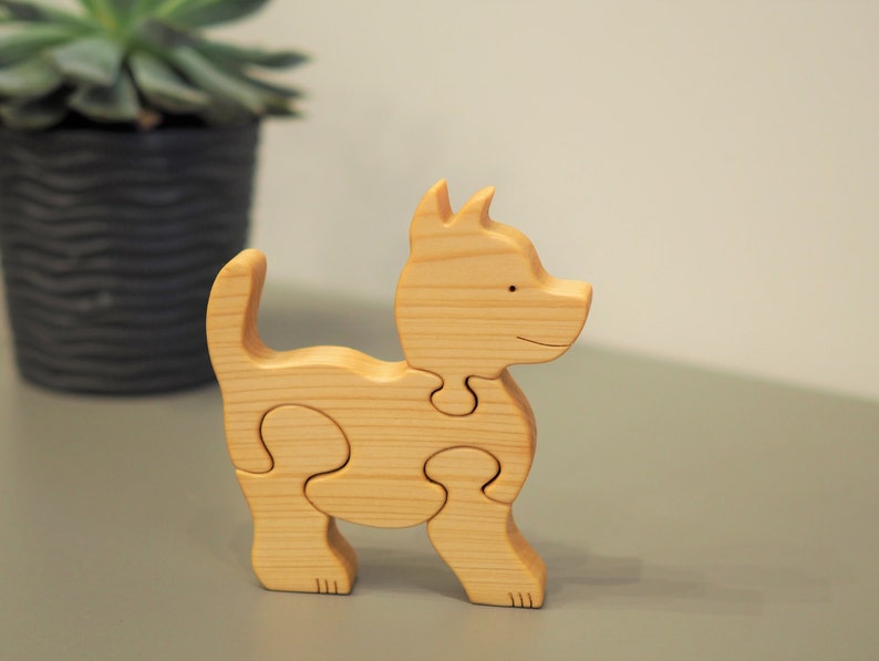 Wooden puzzle puppy dog educational toy for toddlers kids Etsy