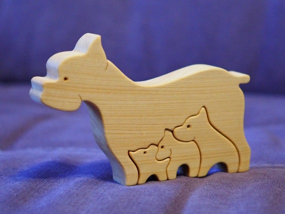 wooden toys dog balancing game and its sugars