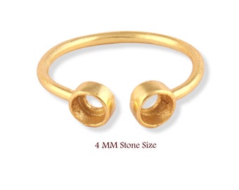 4mm Round Shape Collet Setting Ring Blanks, DIY Rings Making Blanks, Collet Setting DIY Rings Blanks, Blanks For Jewelry Designers
