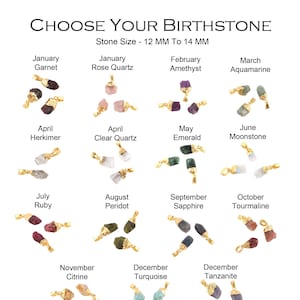 Choose Your Birthstone DIY Pendant, Natural Raw Rough Gemstone Connectors DIY Pendants, Birthstone Charms Connector, Gold Plated DIY Pendant