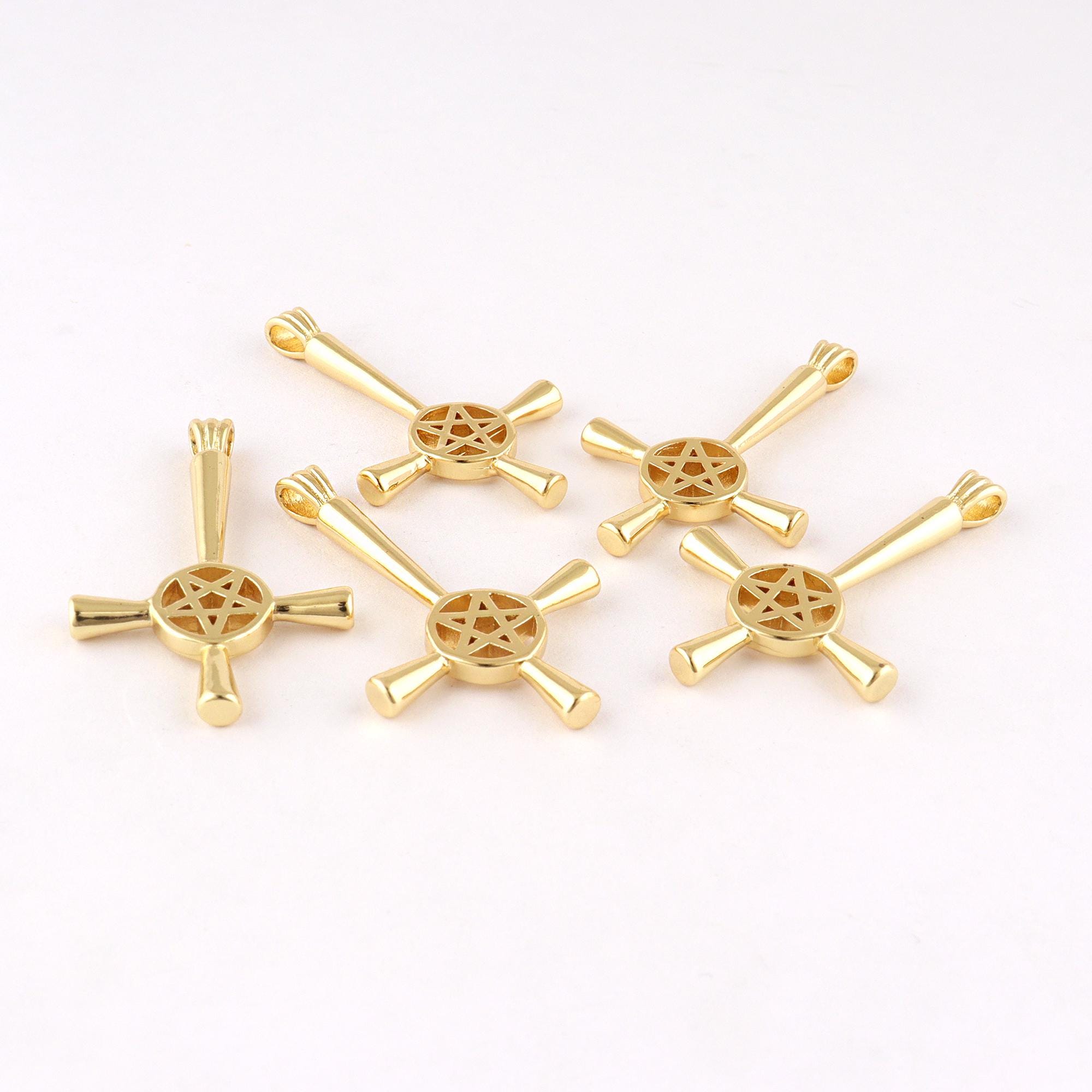 18k Gold Filled Cross Pendant Charm For Jewelry