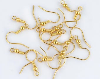 18k Gold Plated Earring Hooks: Minimalist Wire French Hooks, DIY Jewelry Making