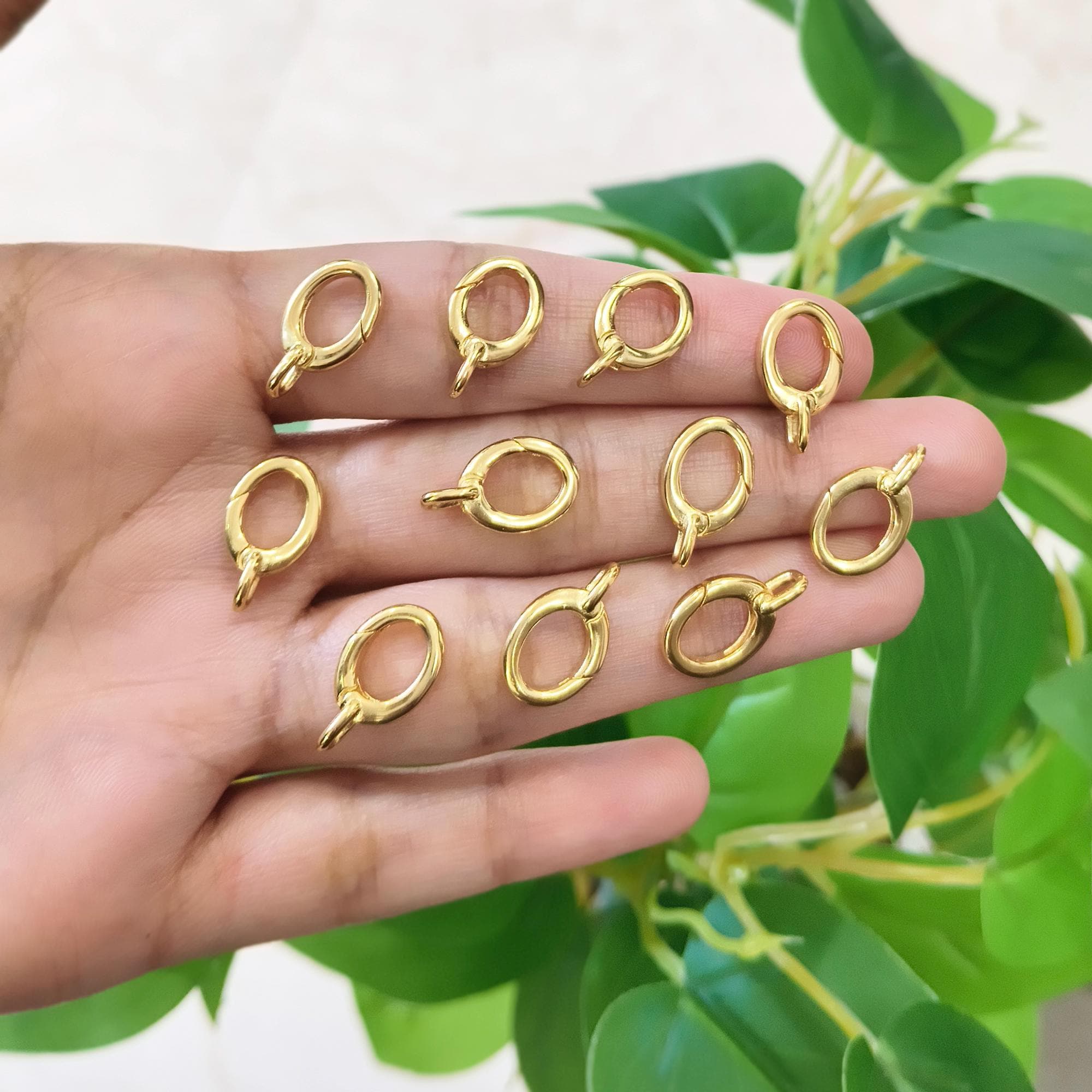 18k Gold Plated Oval Pendant Bail Connectors Jewelry Charm Holders