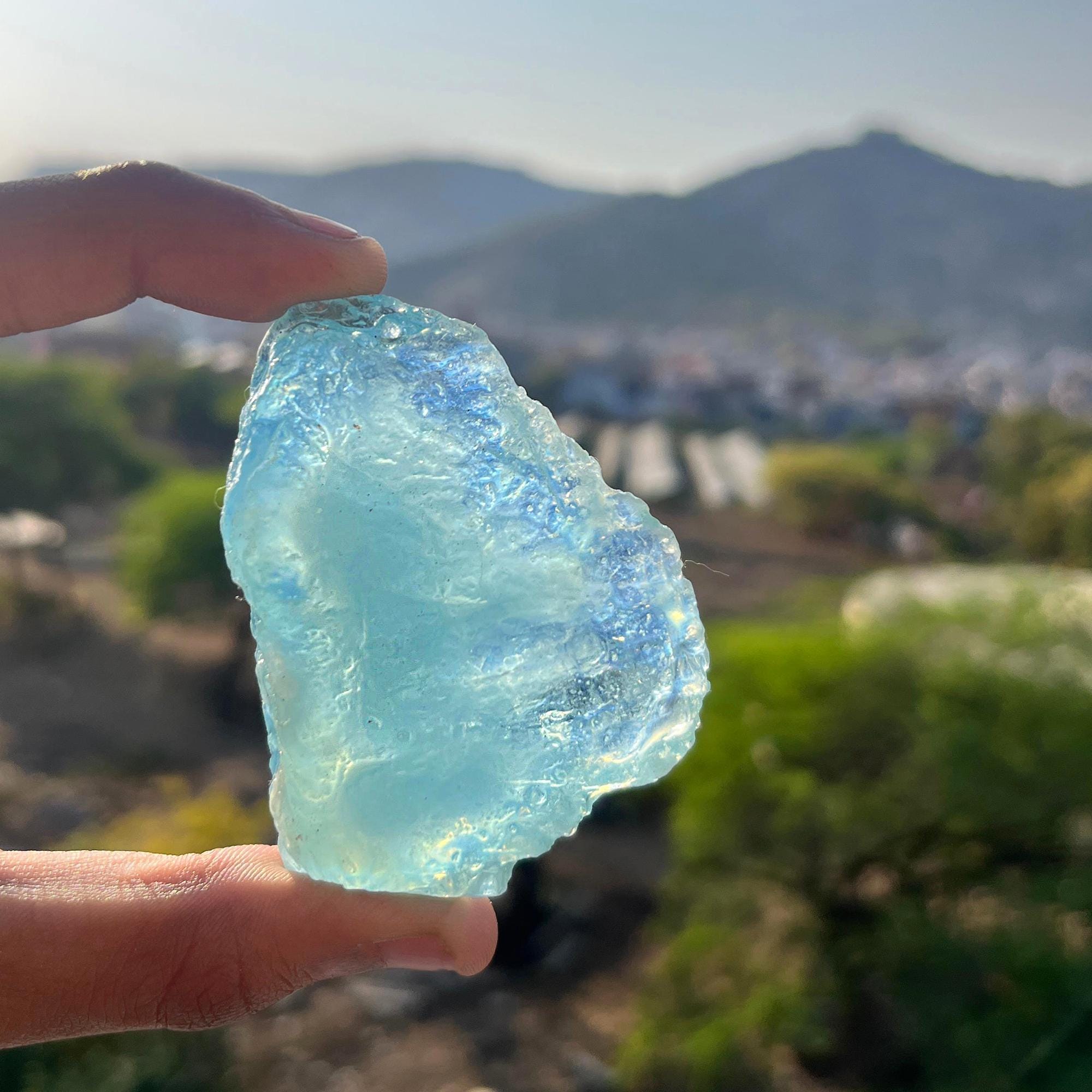 Raw Aquamarine Crystal, Natural Rough Gemstone for Inner Peace Healing Gemstone