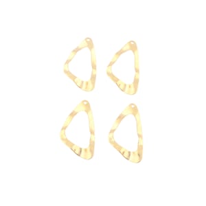 Connettore per ciondolo martellato geometrico a triangolo, connettore per orecchini in ottone placcato oro per la creazione di gioielli e la ricerca di materiali