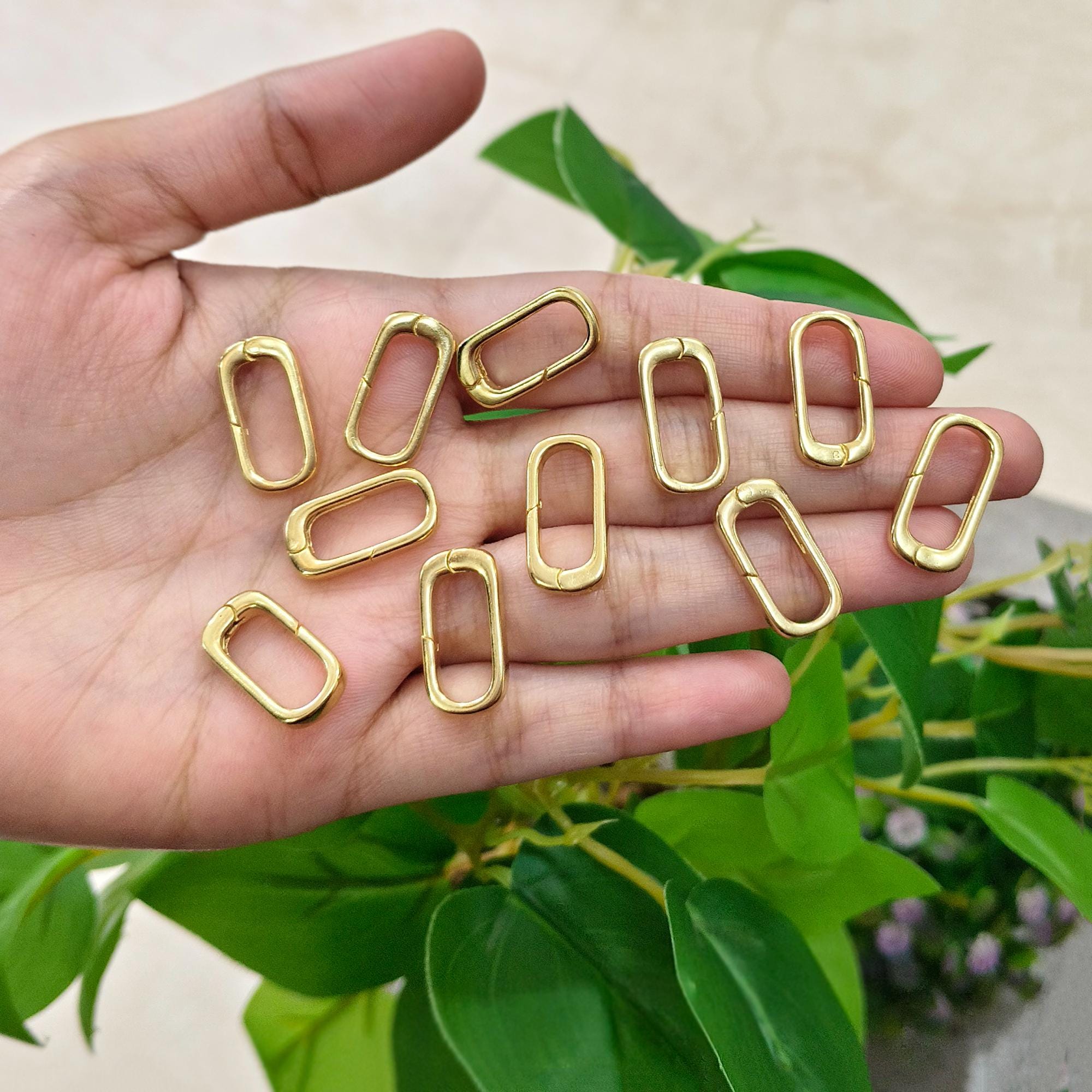 18k Gold Plated Connector Links, Brass Earring Huggie Hoops
