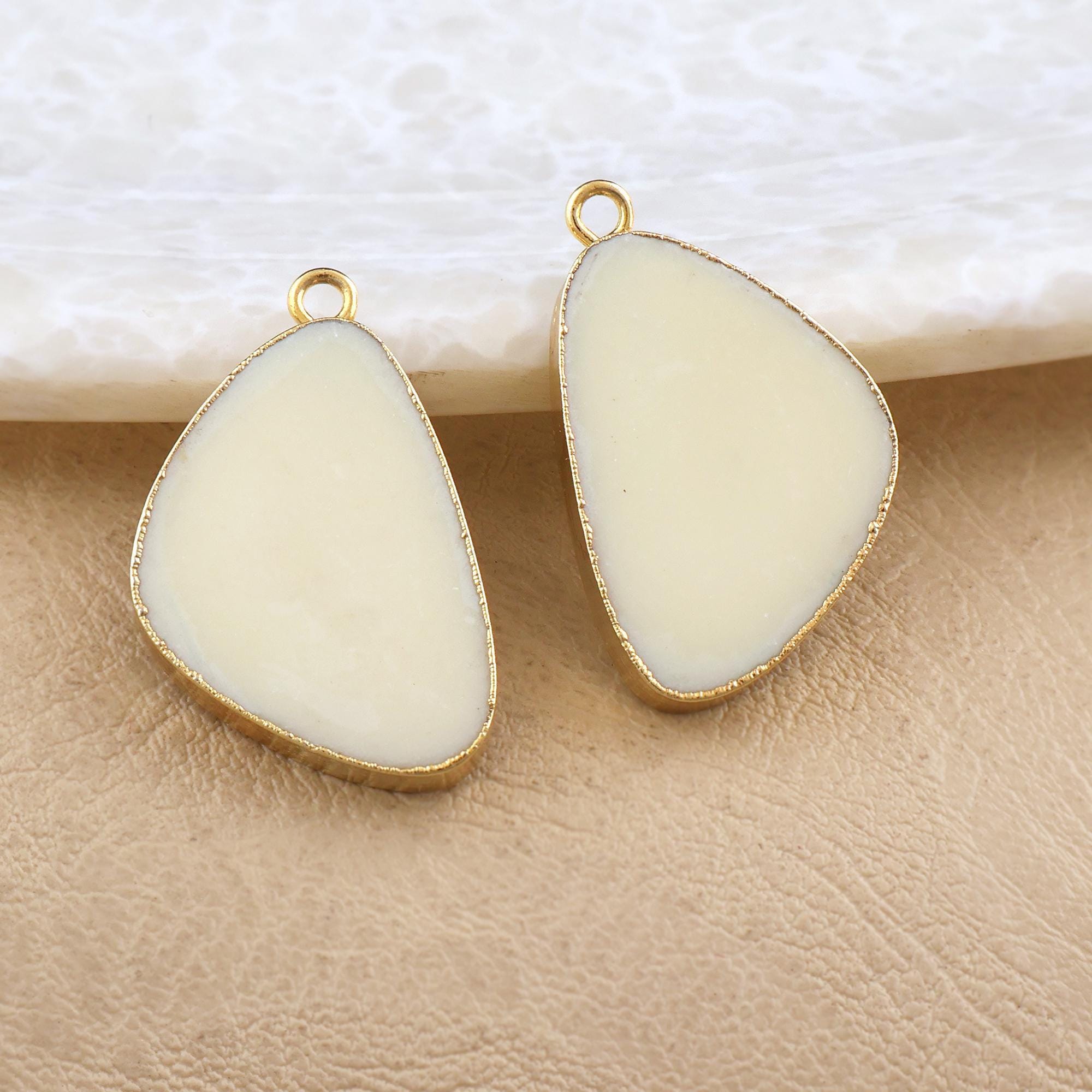 Boucles D’oreilles Vintage En Agate Plaqué Or – Forme Ronde – Fermoir Clip – Style Cluster – Pour Femme