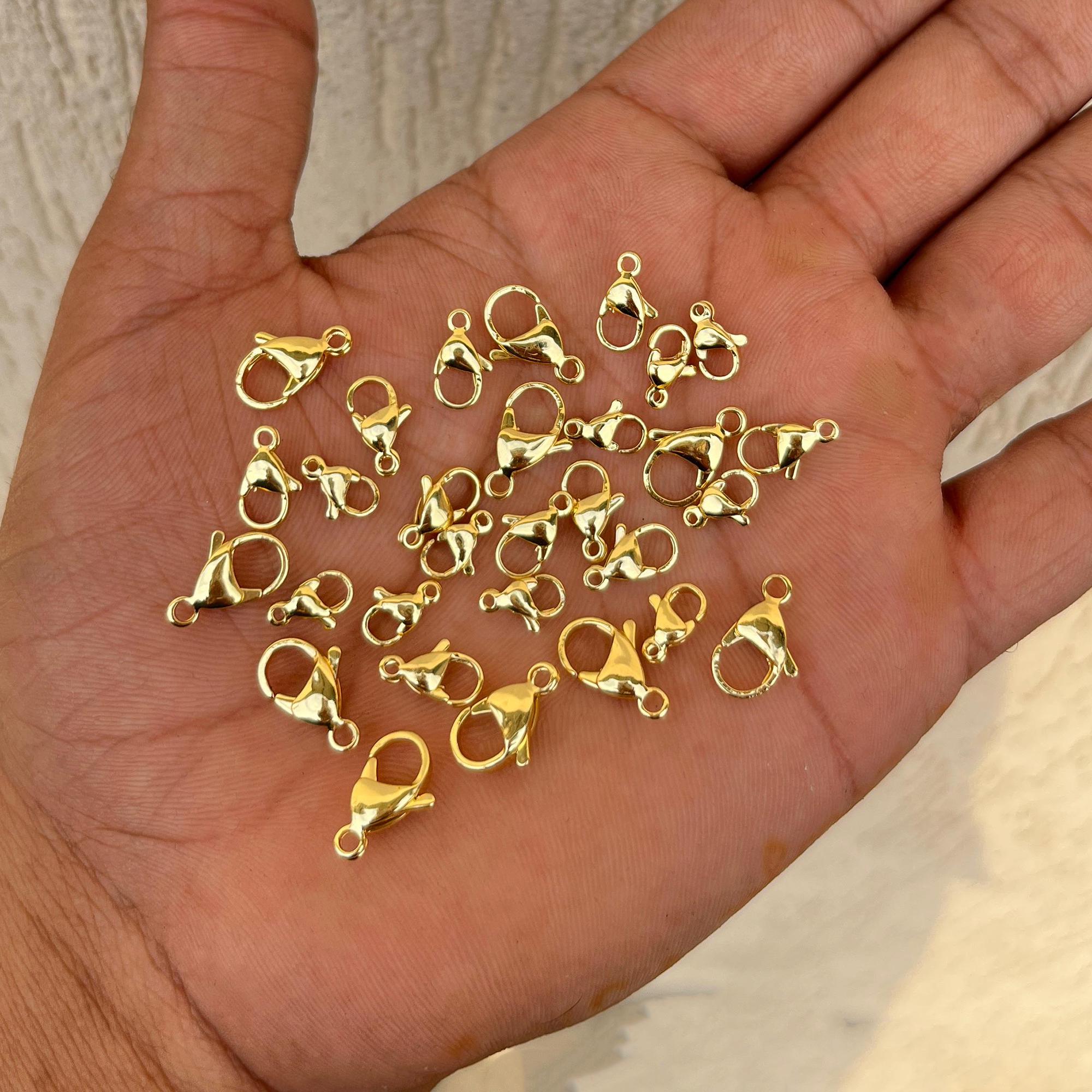 Gold Plated Lobster Clasps, Closure Connectors (10mm 12mm 15mm)