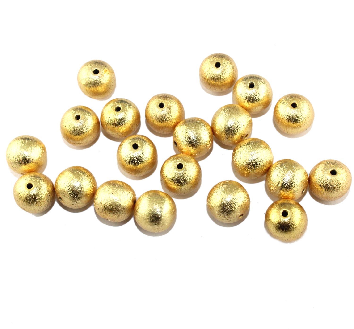Round Ball Beads 12mm Round Gold Plated Matte Finish Beads Etsy