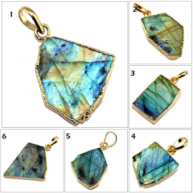 Bar Natural Fire Labradorite Single Bails Gold Plated Connector Gemstone Jewelry