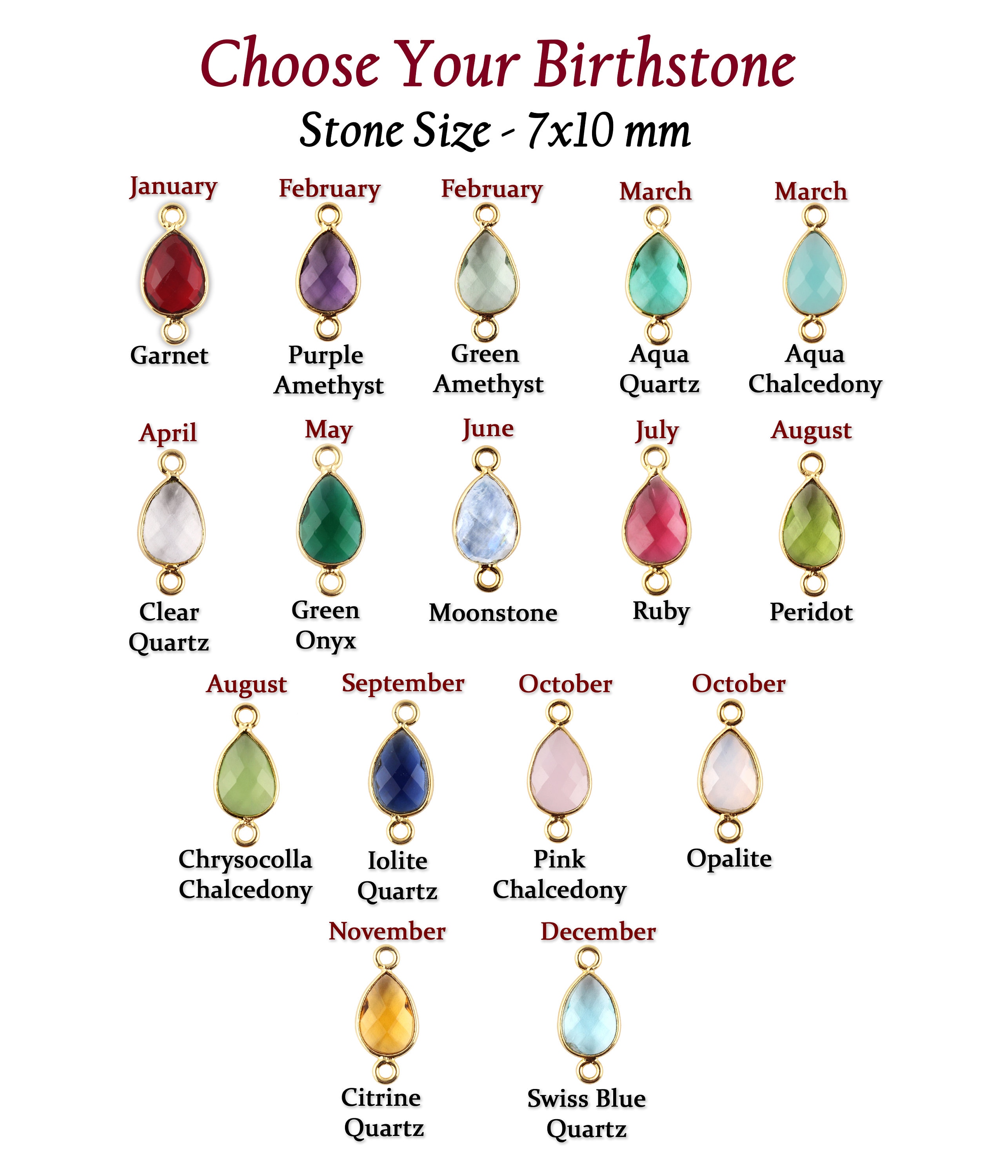 Hydro Quartz Birthstone Necklace Charm