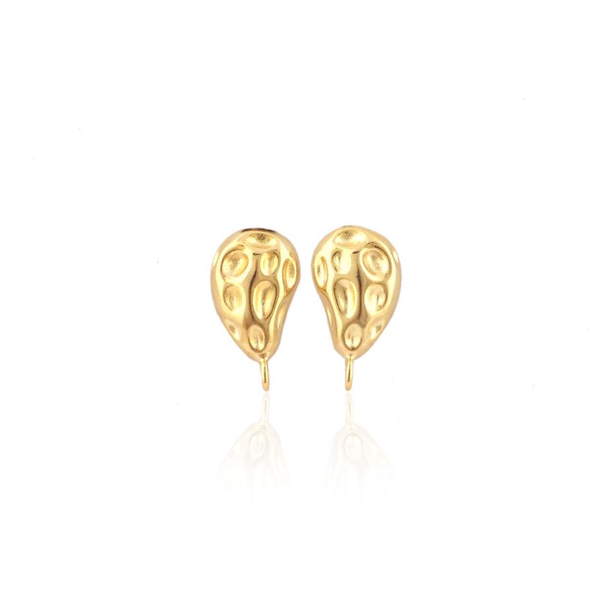 Gold Plated Earring Stud Backs, Post Chic Jewelry Charms (14x8 mm)