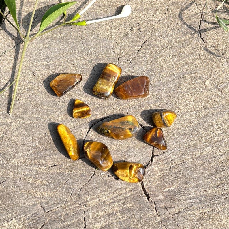 Tiger Eye Tumble Stones, Smooth Polished Fancy Shape Tumbled, Gold ...