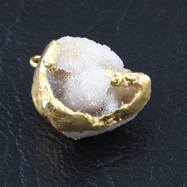 DIY Pendant Sea Shell Druzy Natural Shell Druzy Gold Plated Edges Connectors Sea Shells 19mm To 26mm DIY Druzy Shell Pendant Connectors