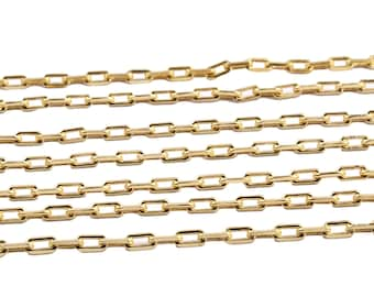 10 Feet Gold Plated Cable Chain, DIY Chain, Necklace Making Chain, Jewelry Making Chain, Oval Link Chain, Link Chain For Making Jewelry