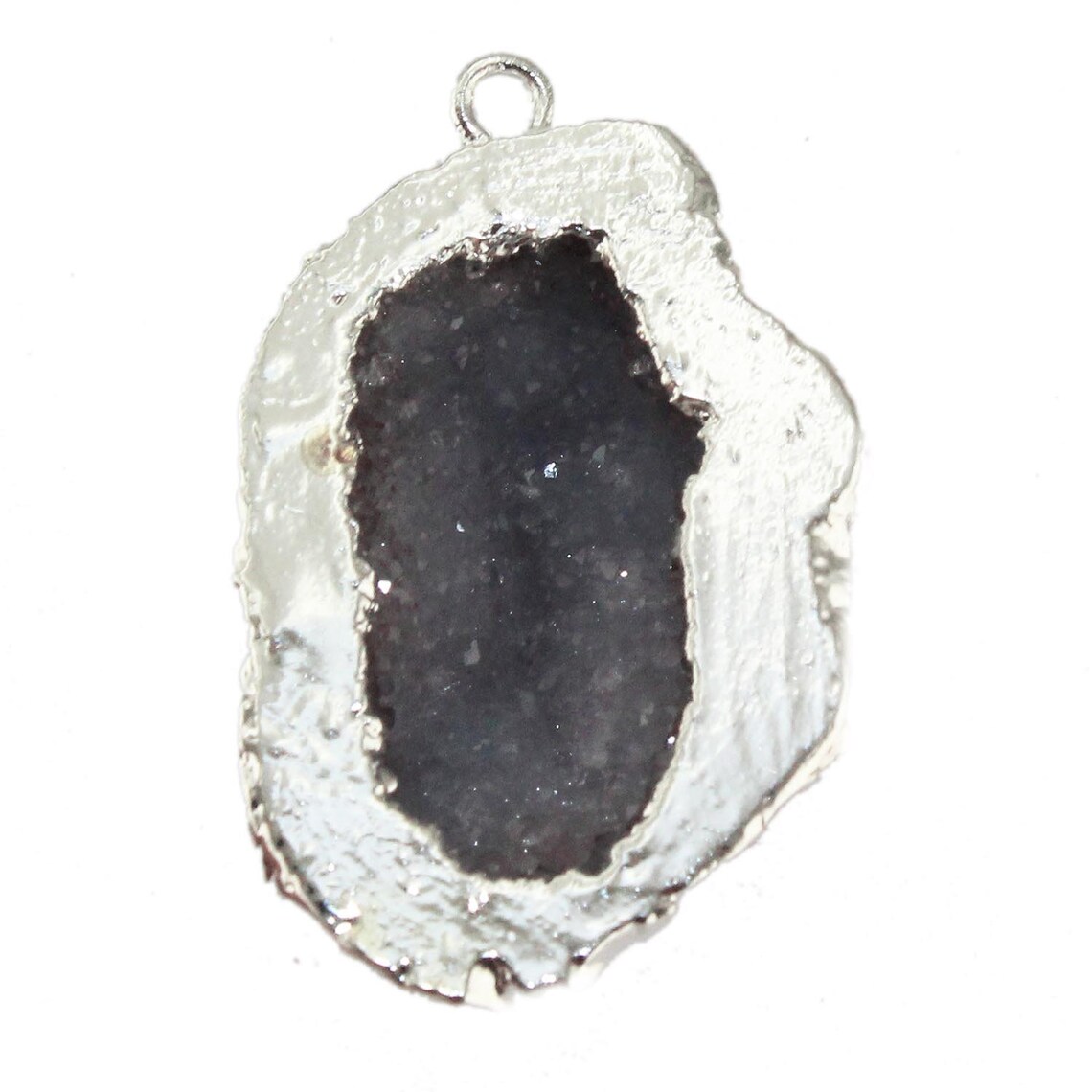 Single Bail Geodes Connectors Natural Geode Druzy Silver Etsy