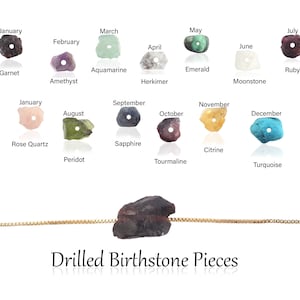 Choose Your Raw Birthstone Thick Drilled Rough Gemstones, Raw Drilled Nuggets For Necklace, 3mm Hole Size Full Drill Stones For DIY Jewelry