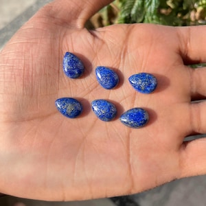 Natural Lapis Lazuli Pear Cabochon, Flat Back Calibrated Loose Gemstones For Making Jewelry, Lapis Wholesale Lot 8x12, 10x14, 15x20 mm