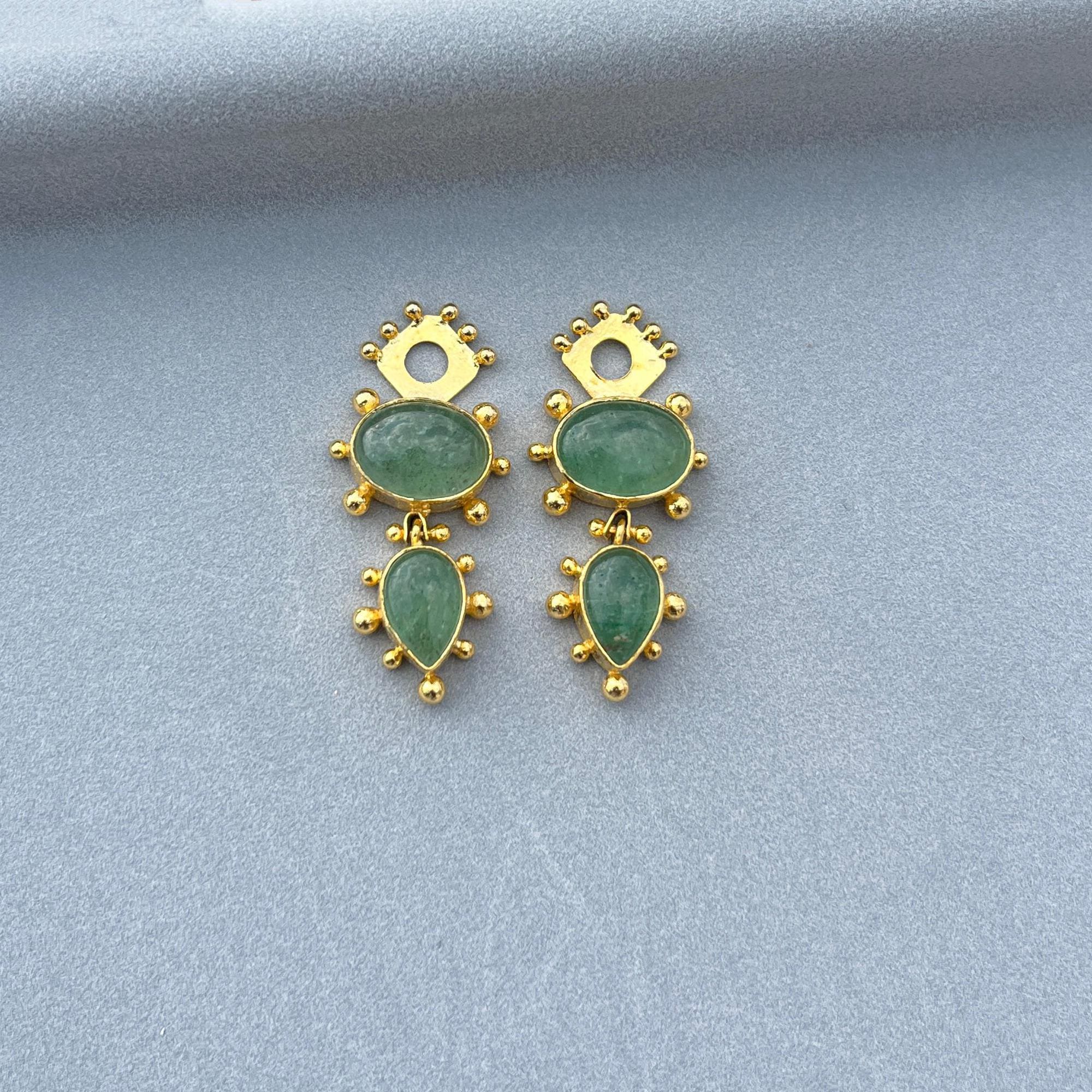 Strawberry Quartz Gold Plated Dangle Earring