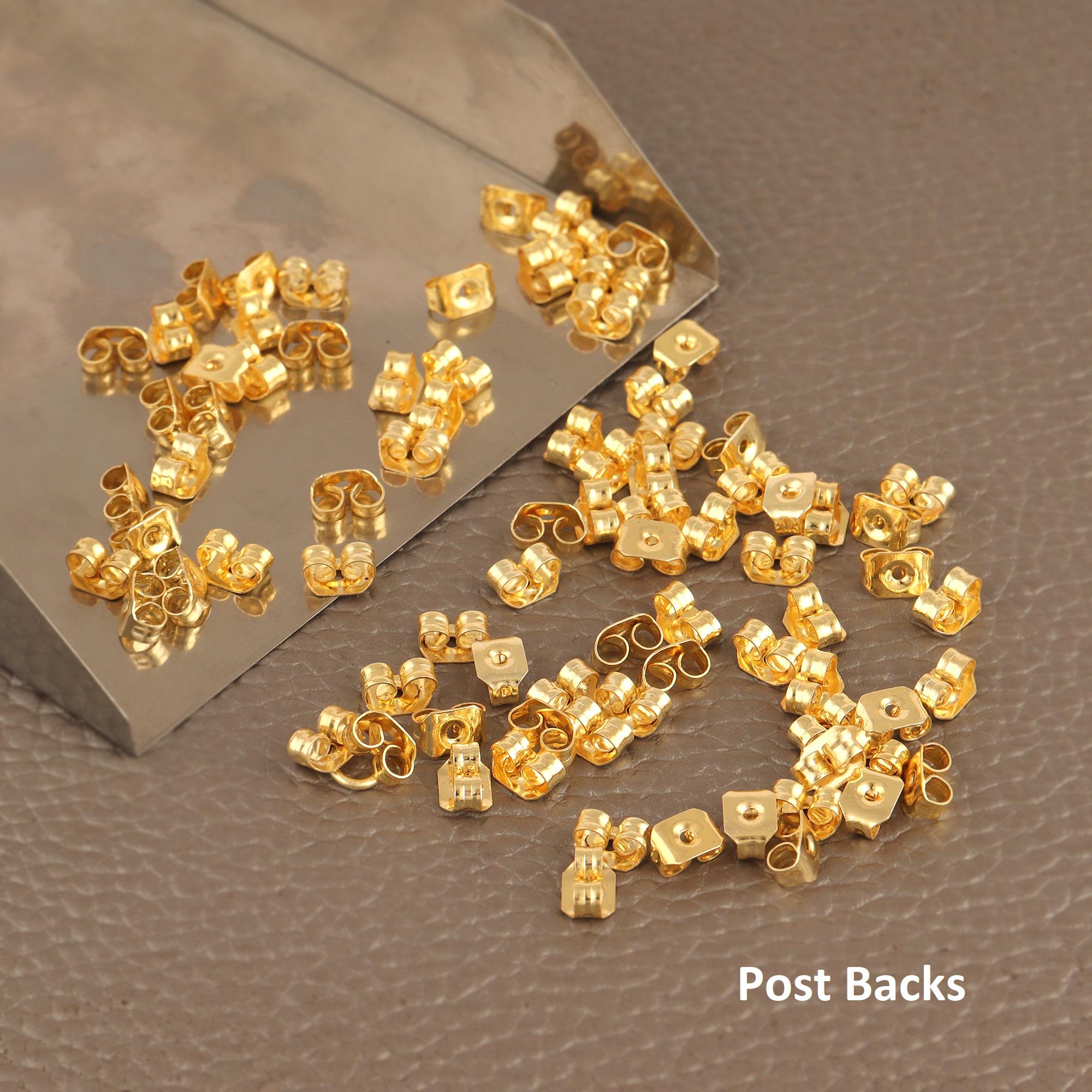 Small Gold Plated Brass Ear Nuts