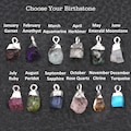 Raw Birthstone Pendant Charms: Silver Electroplated Gemstone Single Bail Connector Jewelry Finding (8-10mm)
