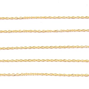 10 Feet Cable Chain, Necklace Making Chain, 1mm DIY Cable Chain, Gold Plated Chain, DIY Oval Chain, Link Chain For Making Jewelry Supplies