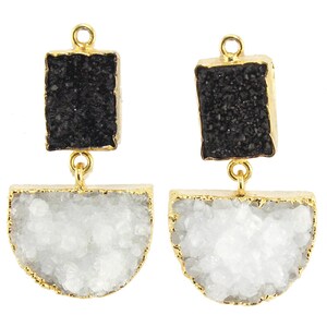 Pink Natural Solar Quartz Gold Plated Double Bail Make DIY Bracelate Connectors Pink Natural Solar Quartz Gold Plated Double Bail Make DIY Bracelate Connectors