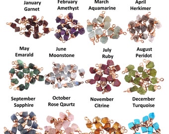 Conectores de piedras preciosas de nacimiento en bruto: Suministros para colgantes de piedras en bruto con baño de oro rosa