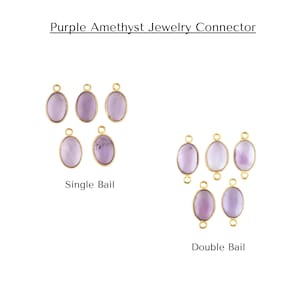 Ljuslila ametistbezelkoppling, förgylld, gör-det-själv-smyckesfynd