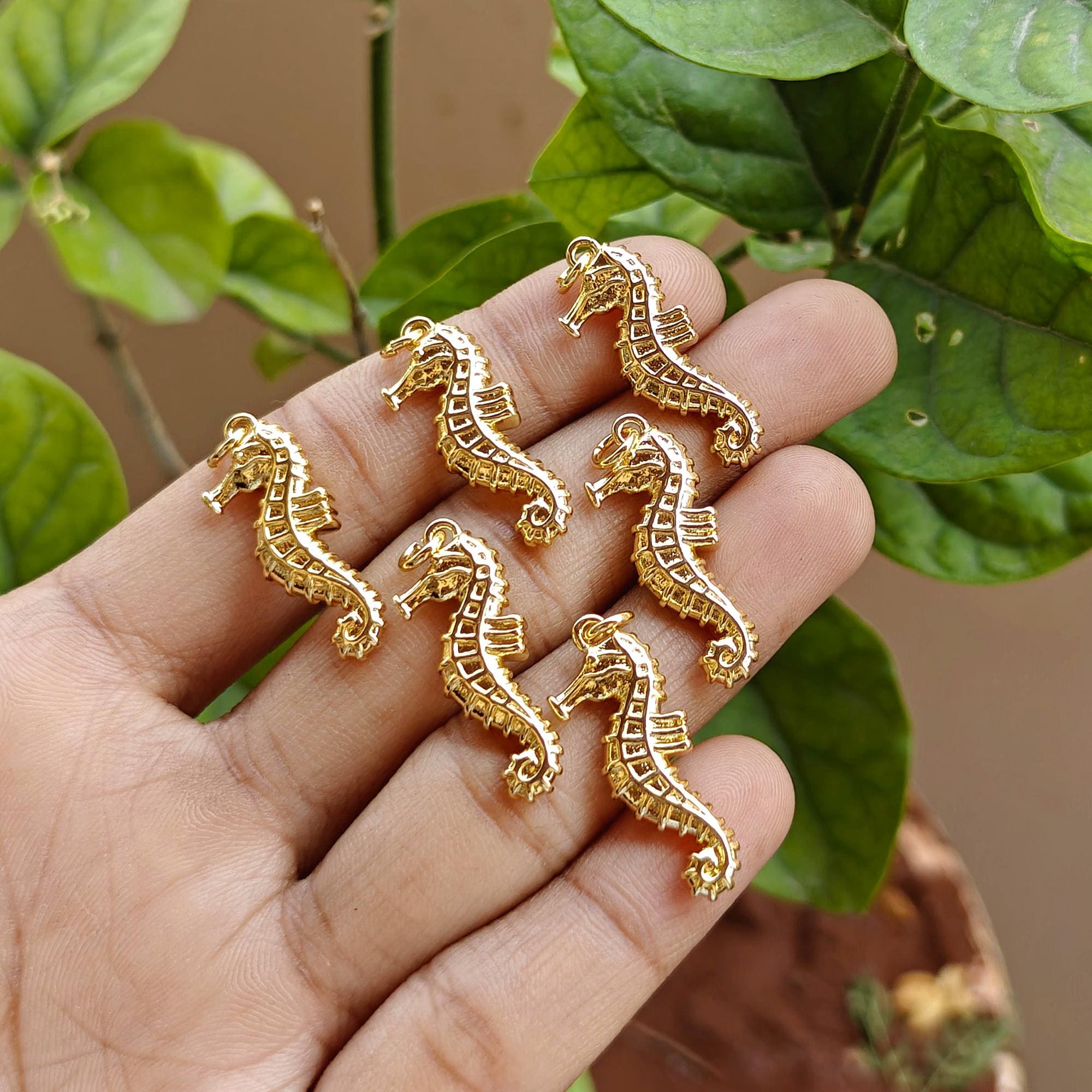 18k Gold Filled Seahorse Pendant Charm