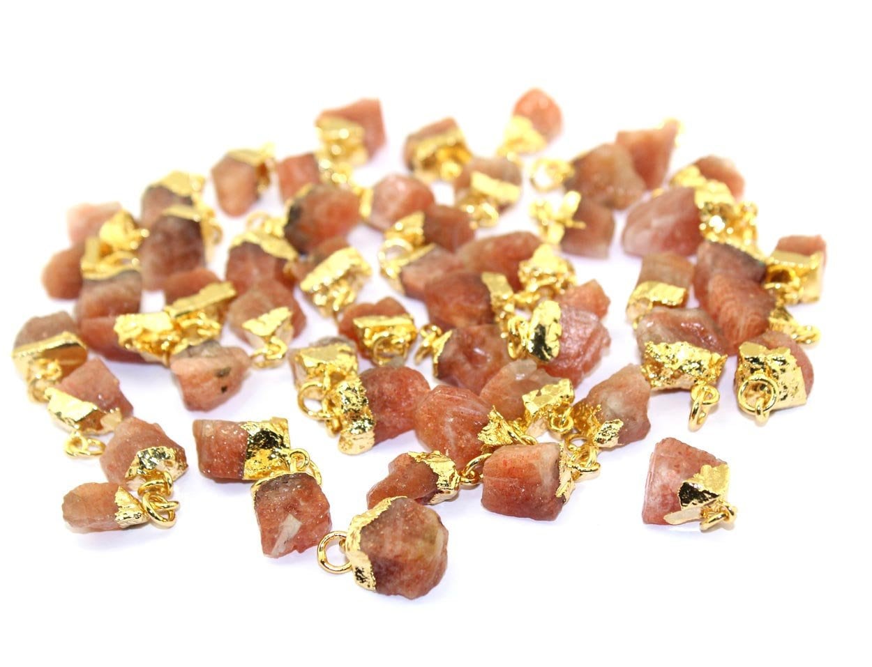 Gold Electroplated Sunstone Pendant