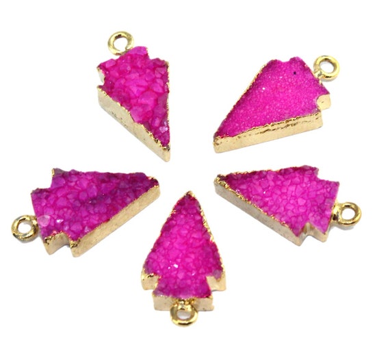 Finding Jewelry Making Supplies Charms Connectors Arrowhead Shape Natural White Agate Silver Plated Connectors DIY Pendants Connectors