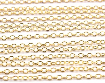 10 Feet Cable Chain, 1.5mm DIY Cable Chain, Necklace Making Chain, Gold Plated Chain, DIY Oval Chain, Link Chain For Making Jewelry Supplies