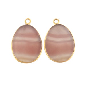 Designer Real Agate Slice Matte Gold Plated Bezel Setting DIY Earrings, Thinner Agate Slice Earrings, Gift For Her, Gift Earrings Making