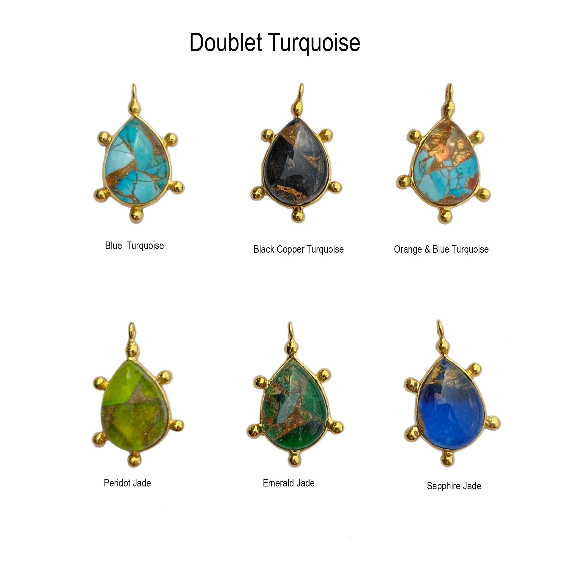 Mix Jade Copper Turquoise Charm